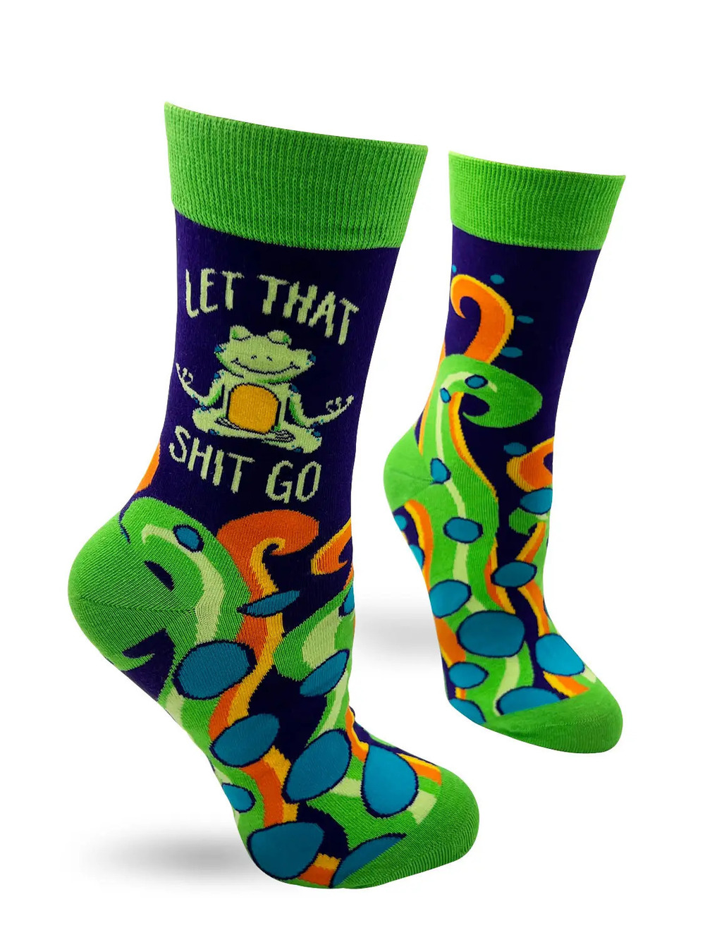 FD16 | Fabdaz Women's Novelty Crew Socks | Let That S*** Go | Size 5-10